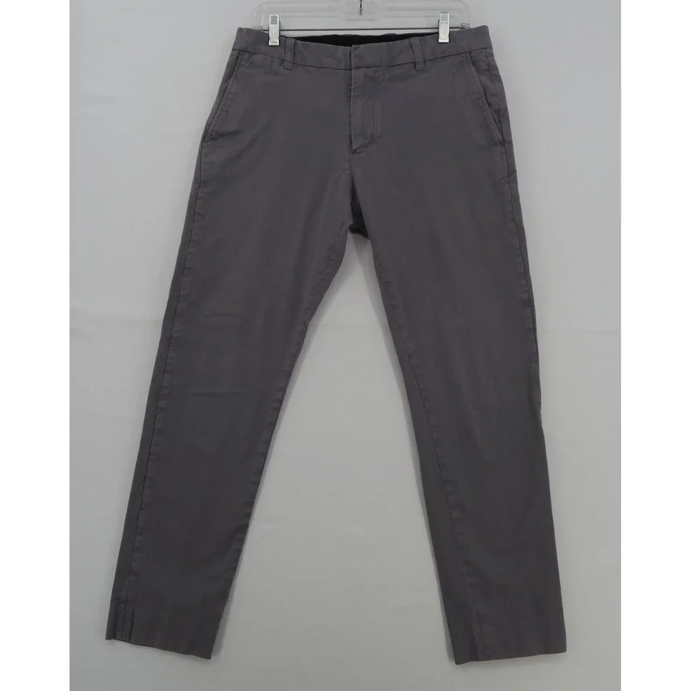 Vince Griffith Slim Fit Chino Pants Mens 32 Grey Cotton Stretch Trousers